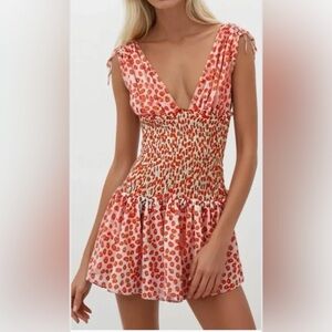 NWT Zara cream mini dress with poppy flowers 🌺 size small